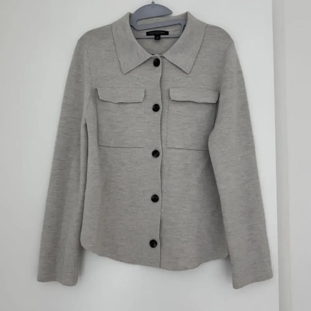 Banana republic sweater shirt jacket merino wool